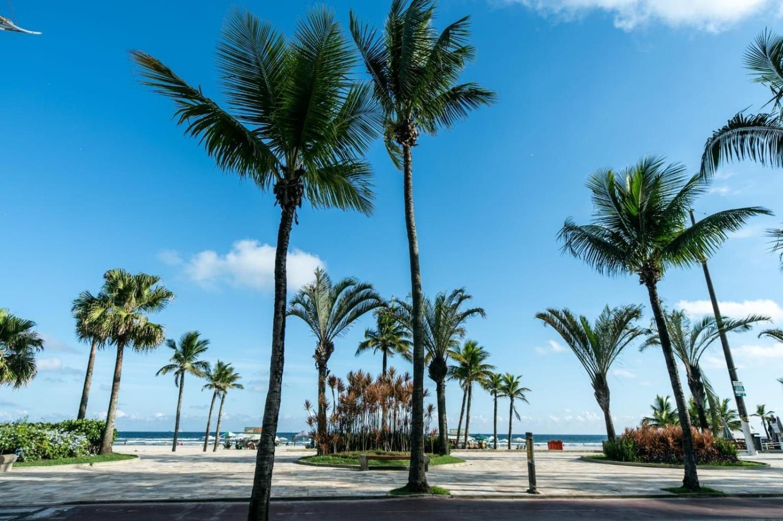 Frente Vista Mar Com Varanda Wi Fi 300Mbps E 10M Da Praia Da Tupi - Estacionamento Gratuito Praia Grande  Buitenkant foto