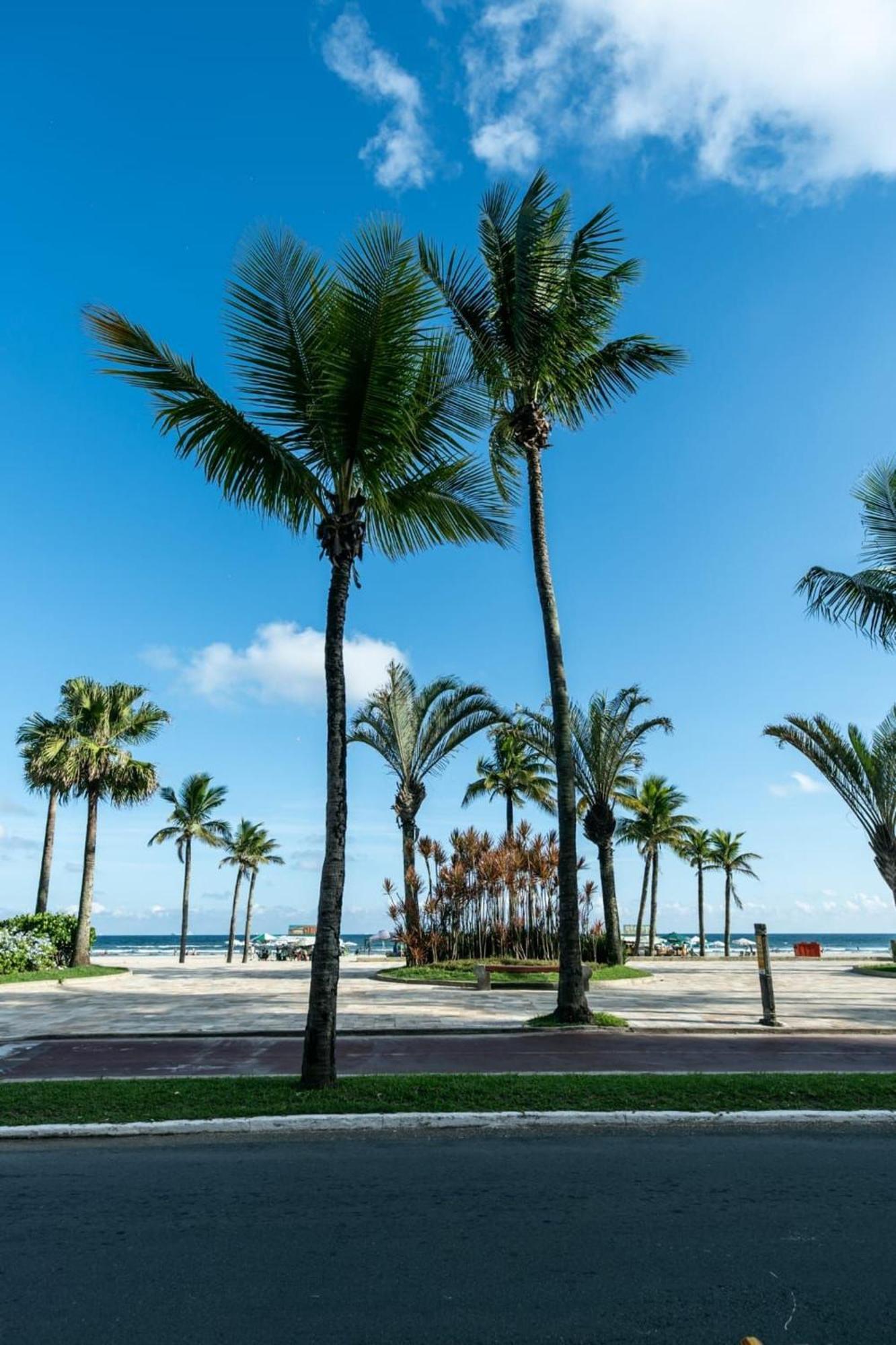 Frente Vista Mar Com Varanda Wi Fi 300Mbps E 10M Da Praia Da Tupi - Estacionamento Gratuito Praia Grande  Buitenkant foto